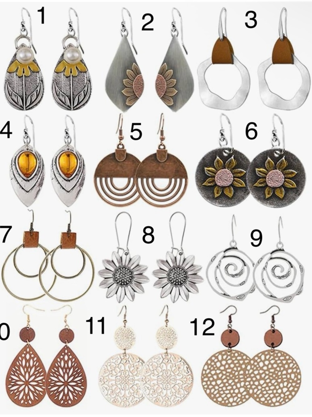 Floral and Hoop Earrings NEW - Picture 2 of 2